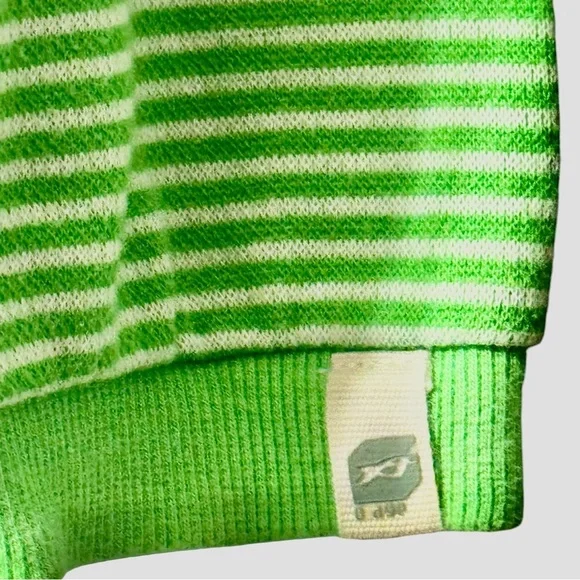 Orage Green Striped Hooded Athleisure Tie Waist Cozy Sporty Dress size Medium - Picture 6 of 13